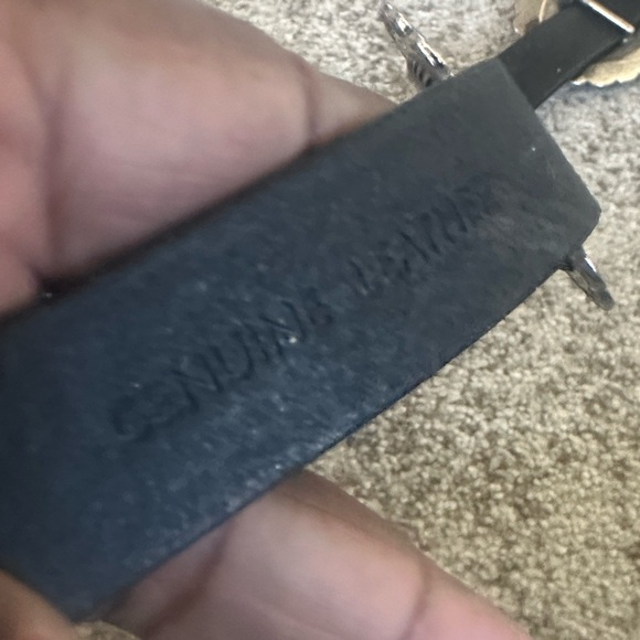 Lauren Ralph Lauren Black Leather Metal Conchos Accent Statement Belt L - Picture 7 of 10